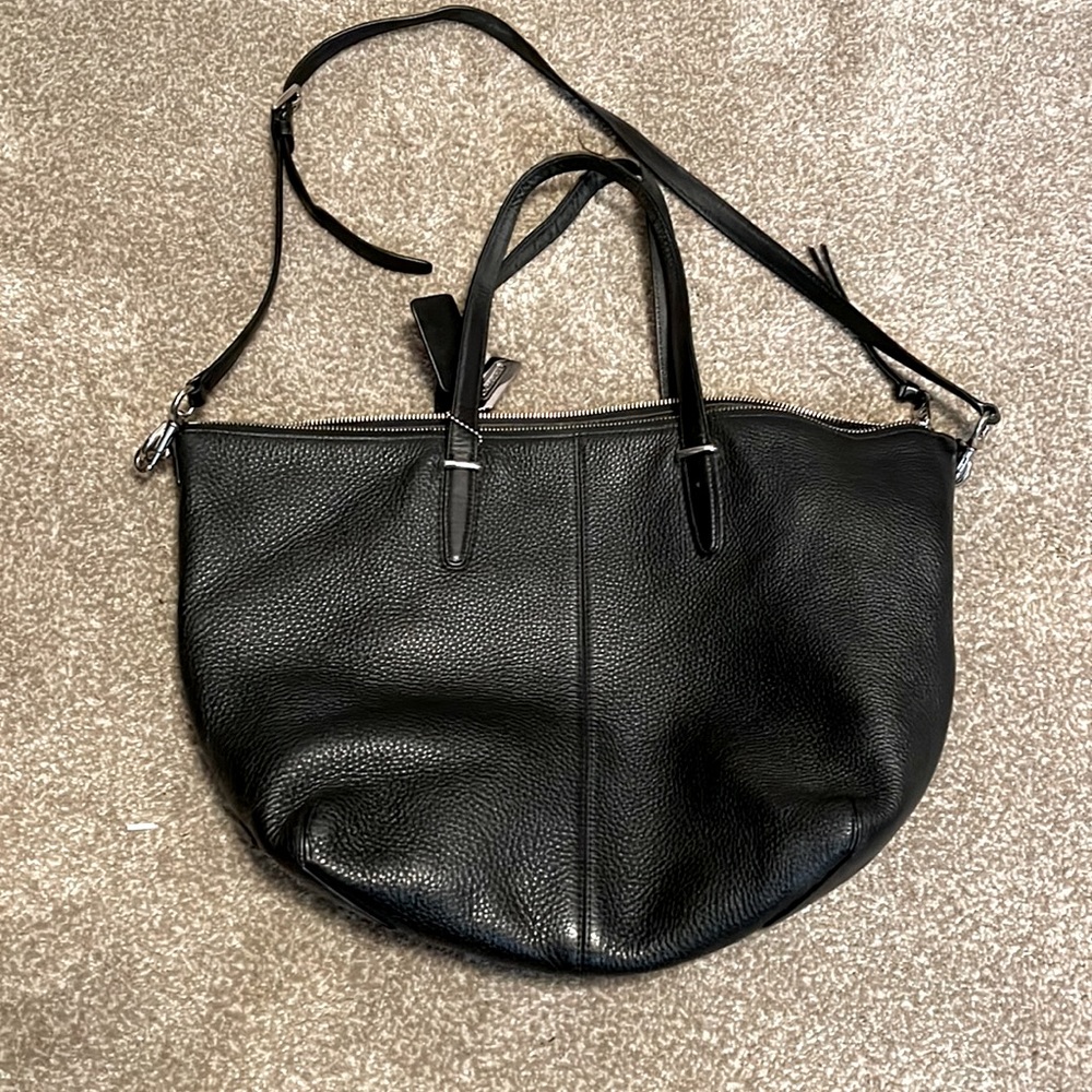 Coach Black Leather Crossbody Tote